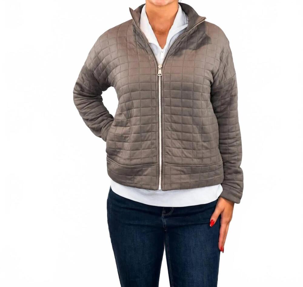 NEW LULU-B pillow quilted jacket in charcoal